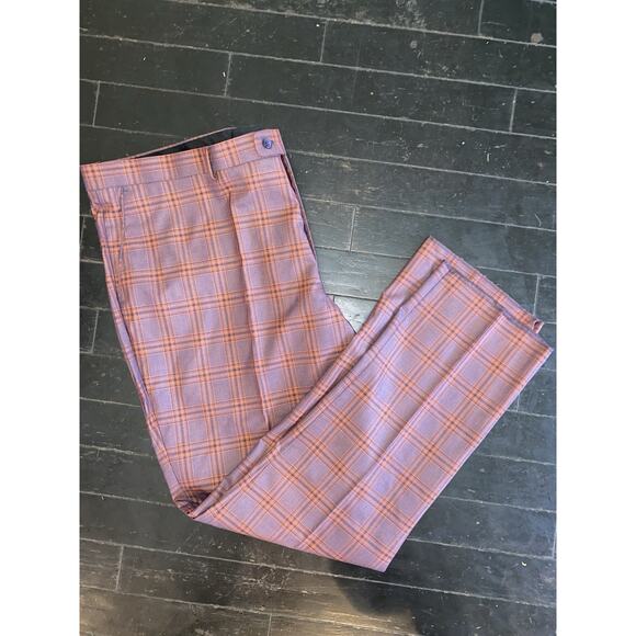 Mens Vitali Modern Fit 3pc Denim Lavender Plaid Formal Suit M9857-PK-NP 51W 56 - Picture 15 of 16